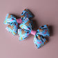 Pair colourful baby animal bow hair clips. 