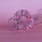 Pink floral hair scrunchie 