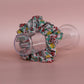 Pink floral hair scrunchie made with Liberty fabric