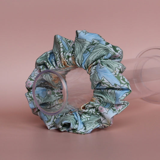 William Morris floral leaf patterned hair scrunchie oversized