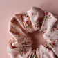 Vintage look ditsy floral pink oversized hair scrunchie