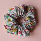 Pink floral hair scrunchie made with Liberty fabric