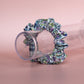 Blue and purple floral hair scrunchie

