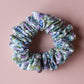 Blue and purple floral hair scrunchie
