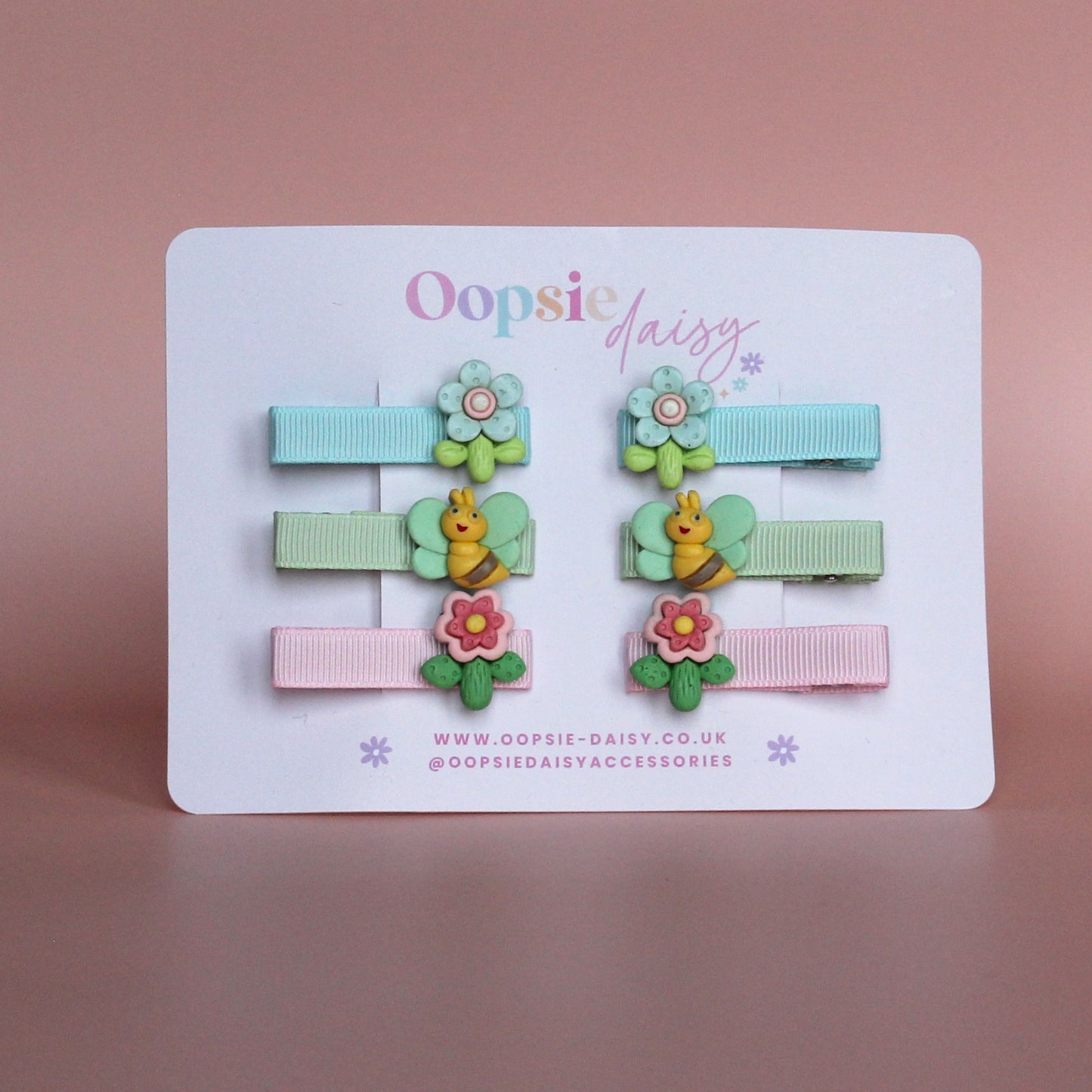 Colourful Flower Garden Hair Sliders - Pack of 6