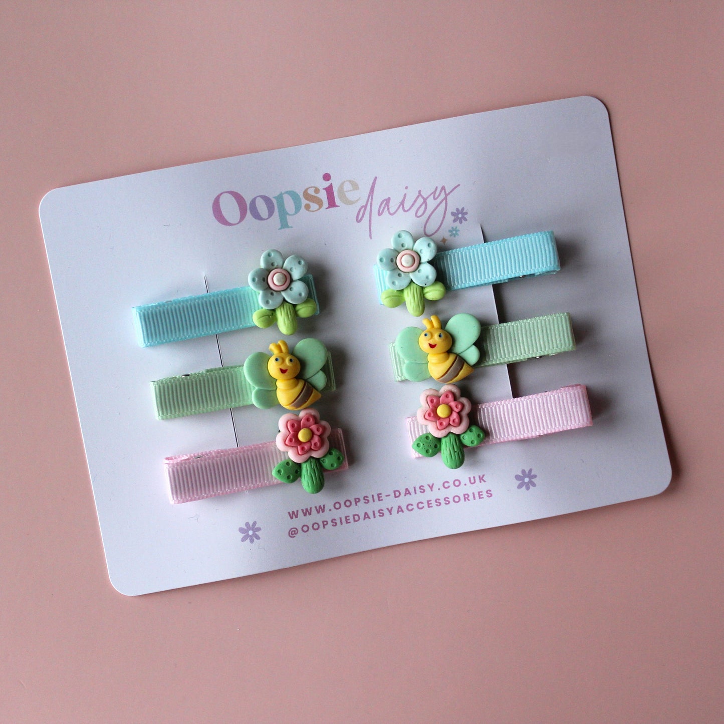 Colourful Flower Garden Hair Sliders - Pack of 6