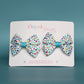 Pair multicolour polka dot hair bow clips