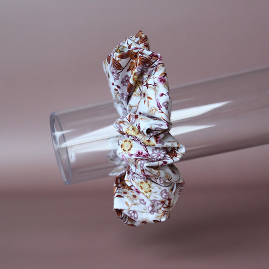 Oversized hair scrunchie in autumn themed floral print