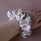 Oversized hair scrunchie in autumn themed floral print