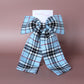 Blue tartan plaid hair bow