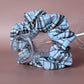 Blue and black plaid tartan oversized scrunchie