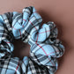Blue and black plaid tartan oversized scrunchie