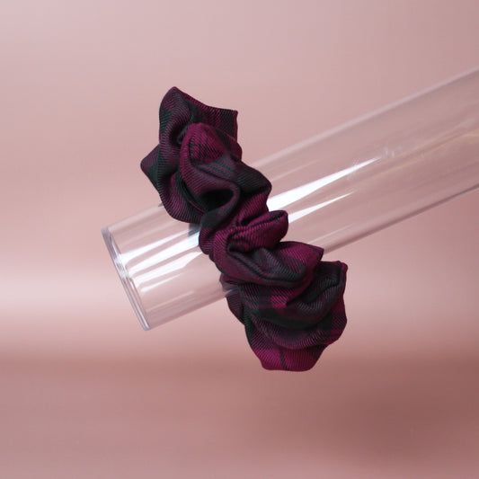 Oversized Lindsay tartan pink and green plaid scrunchie
