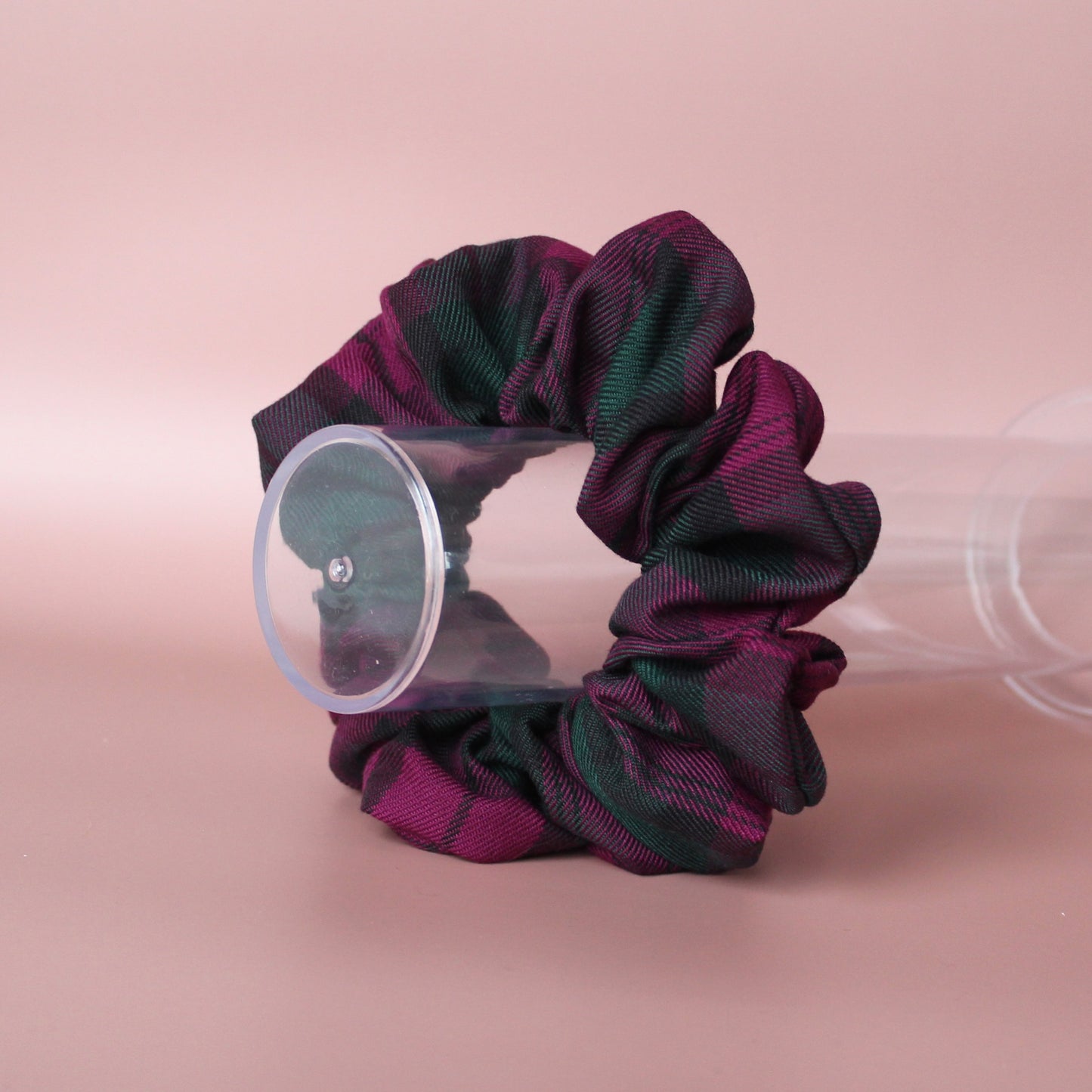 Oversized Lindsay tartan pink and green plaid scrunchie