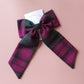 Lindsay pink and green plaid tartan hair bow