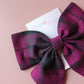 Lindsay pink and green tartan plaid hair bow