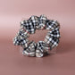 Thomson camel beige and black tartan scrunchie