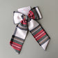 Dress Stewart red and white tartan plaid hair bow