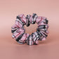 Pink and black tartan plaid hair scrunchie