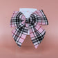 Plaid tartan hair bow in black and pink