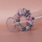 Pink and black tartan plaid hair scrunchie