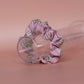 Pink and beige plaid tartan hair scrunchie