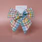 Pastel check plaid hair bow