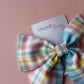 Pastel check plaid hair bow