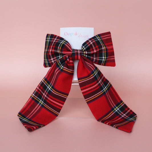 Royal Stewart Red Tartan Check Hair Bow