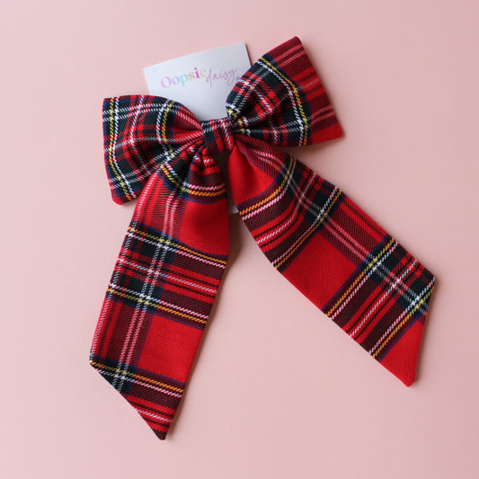 Royal Stewart Red Tartan Check Hair Bow
