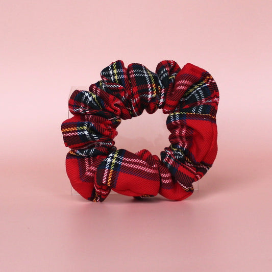 Royal Stewart red tartan hair scrunchie