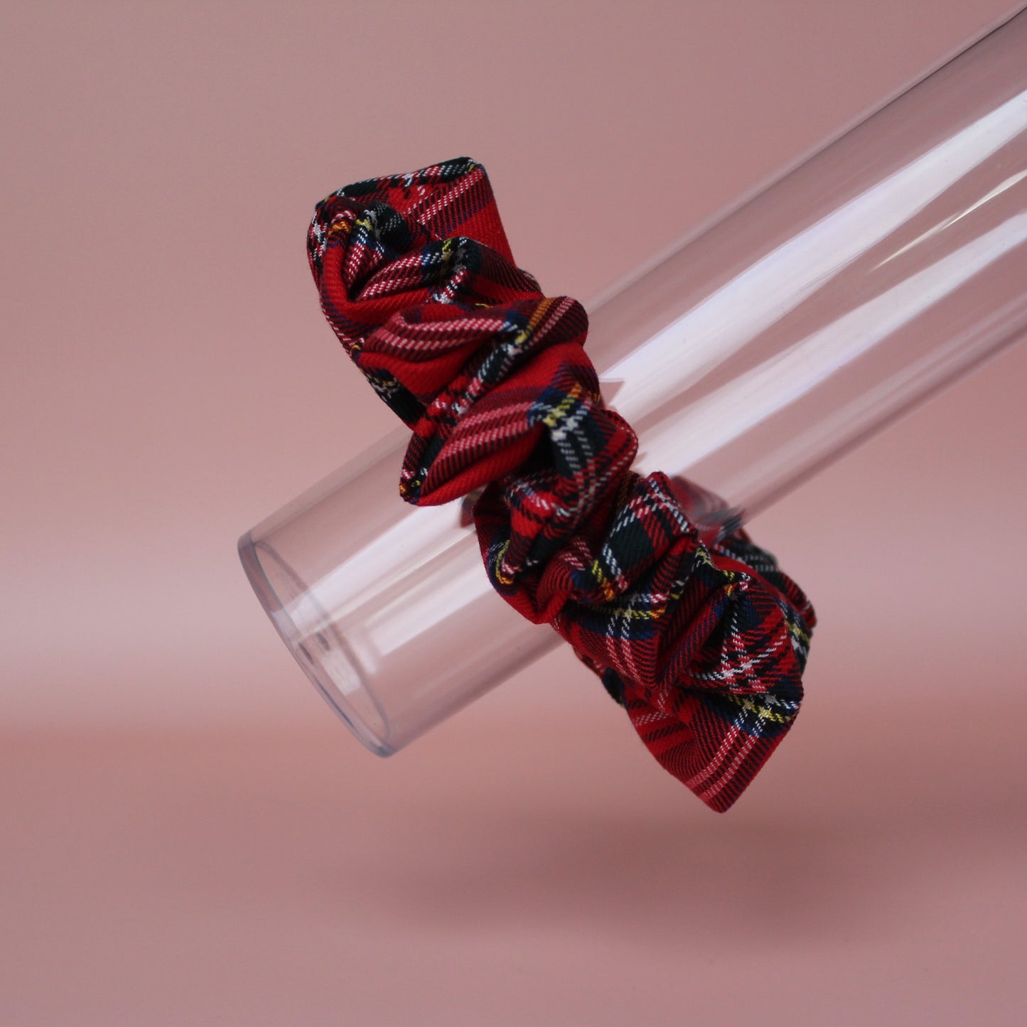 Oversized scrunchie in Royal Stewart red tartan check fabric