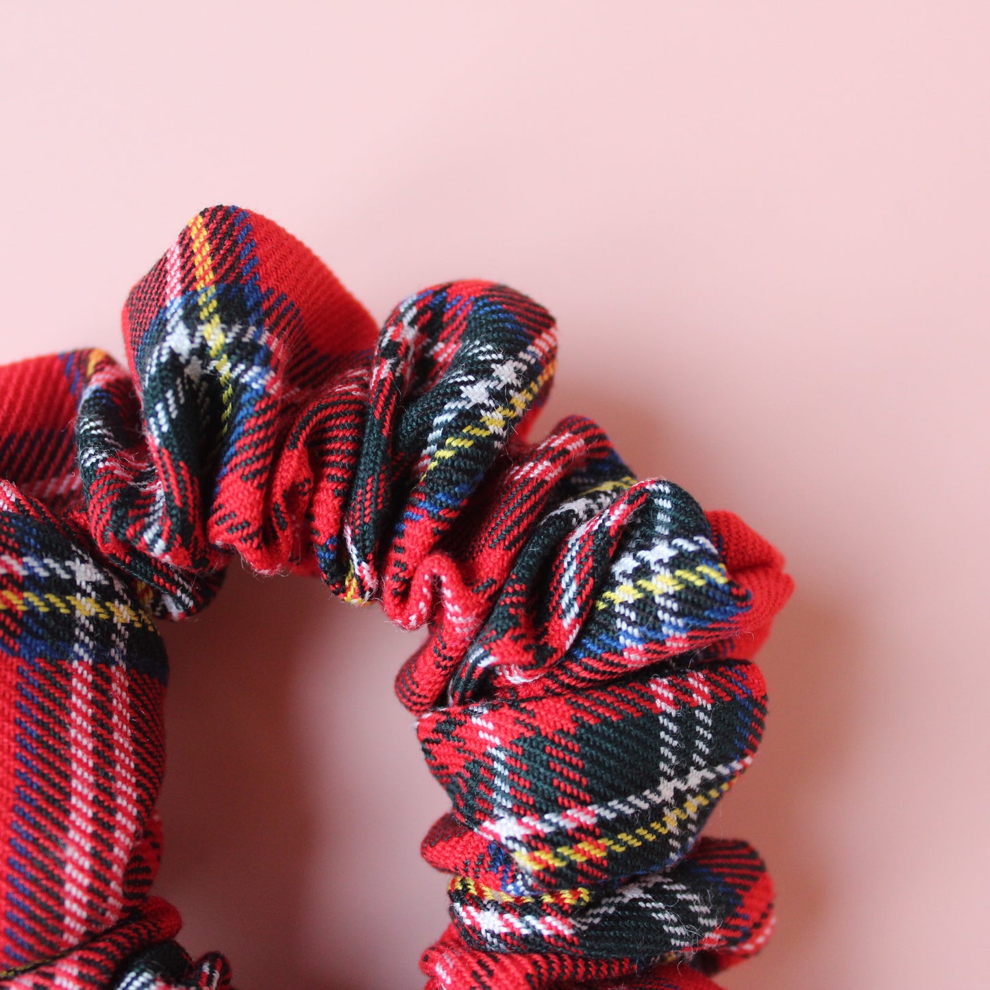 Royal Stewart red tartan hair scrunchie