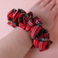Oversized scrunchie in Royal Stewart red tartan check fabric