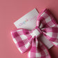 Hot pink and white gingham hair bow