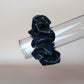 Oversized tartan check scrunchie in navy and green 