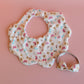Set of butterfly and floral accessories - scallop bib, baby headband