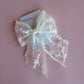 Off-white lace floral hair bow 