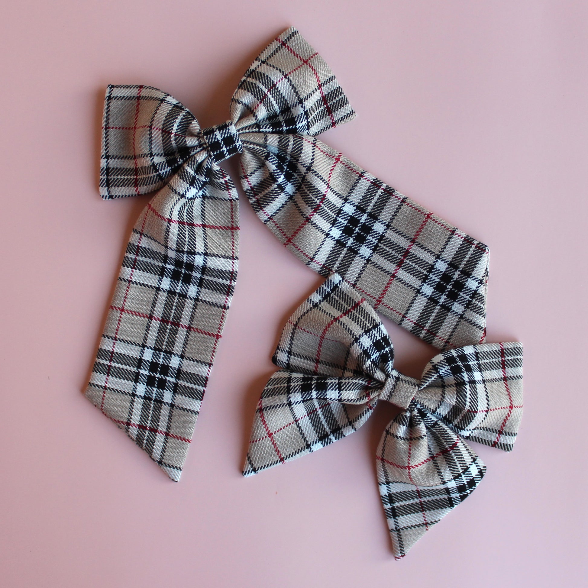 Thomson Camel beige and black tartan hair bow gift set - hair bows 