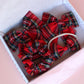 Royal stewart red tartan plaid hair accessory gift set - scrunchie, hair bows and baby headband