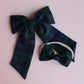 Black Watch plaid tartan hair accessory gift set -  hair bow and baby headband