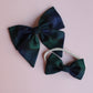 Black Watch plaid tartan hair accessory gift set -  hair bow and baby headband