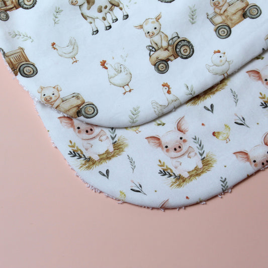 Set of 2 farm themed baby bibs