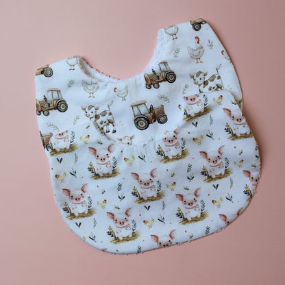 Set of 2 farm themed baby bibs