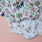 Set of 2 scallop baby bibs with girls farm animal designs