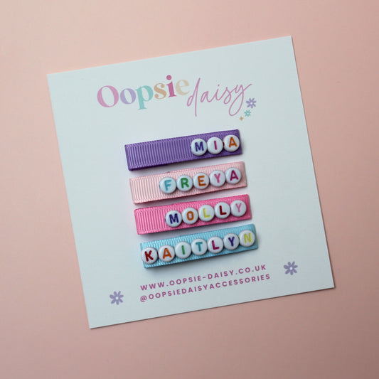 Personalised Name Hair Clip - Party Bag Filler Packs