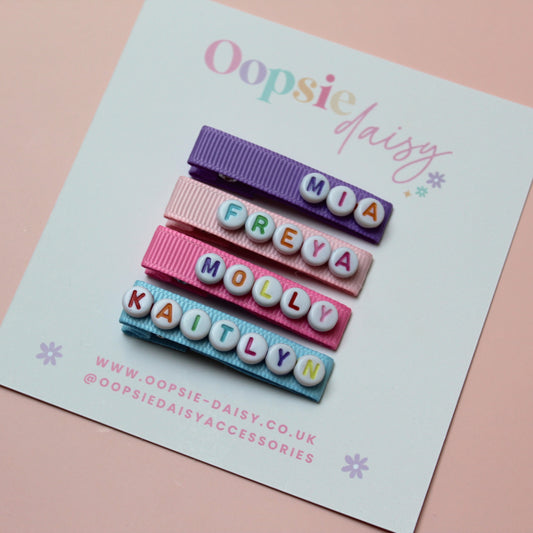 Personalised Name Hair Clip - Party Bag Filler Packs