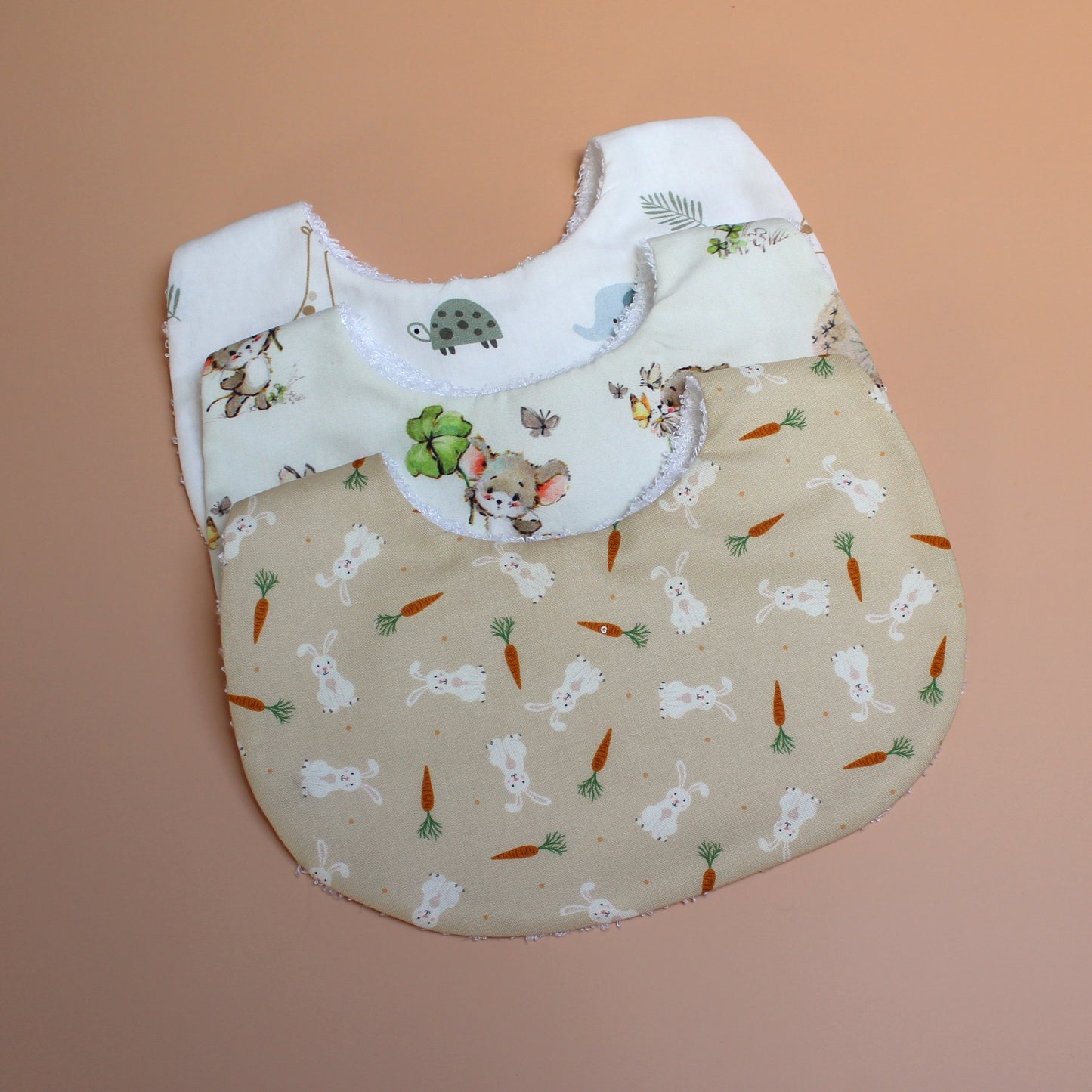 baby bibs with animal themed designs