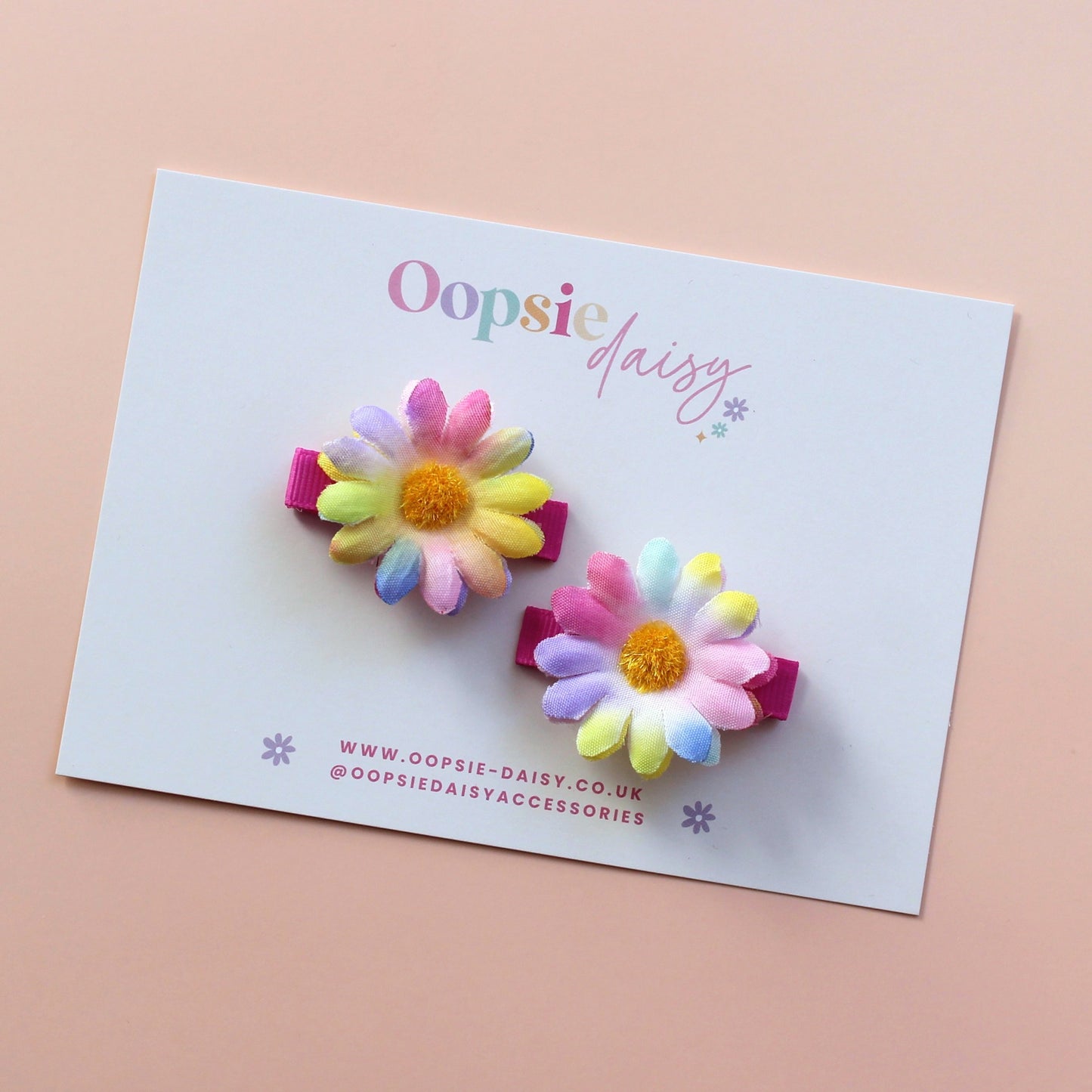 Multicolour daisy hair clips