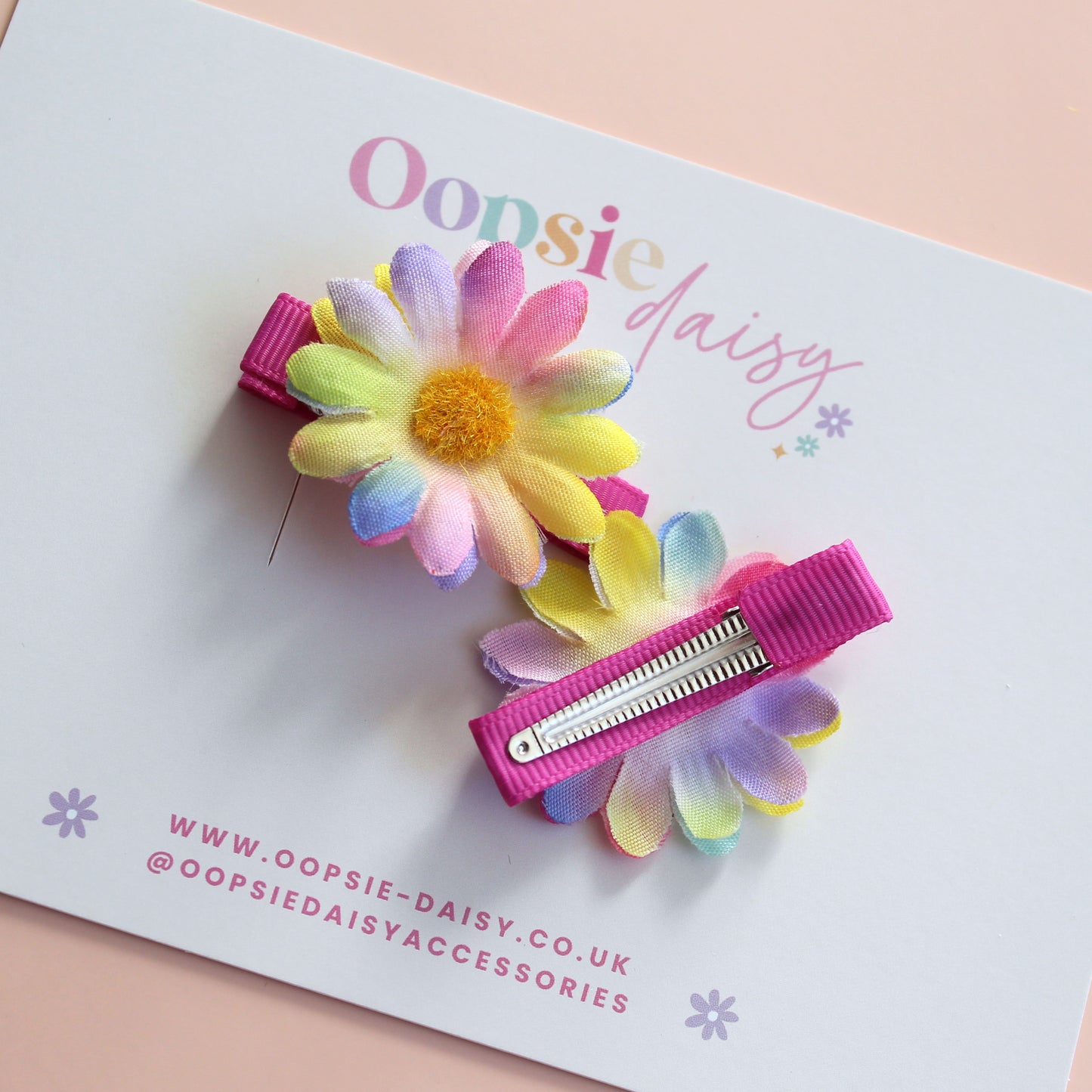 Multicolour daisy hair clips